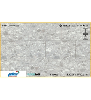 Sàn gỗ vân đá Floorpan FT001 Stone Mozaic - 8mm - AC5